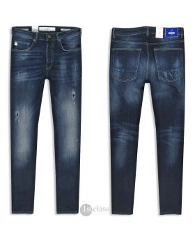 Goldgarn Herren Jeans U2 1030 Slim Fit darkblue distressed 