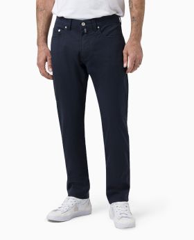 Pierre Cardin Herren 5-Pocket Hose Lyon 4200/6319 Strukturbaumwolle dunkelblau 