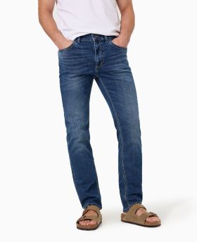 PIONEER Herren Jeans Rando Handcrafted blue used mustache